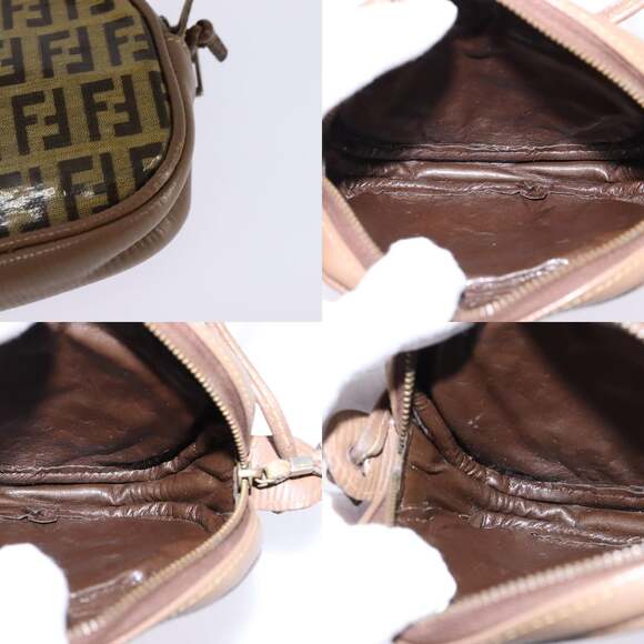 FENDI Zucchino Canvas Shoulder Bag Beige - Picture 11 of 11